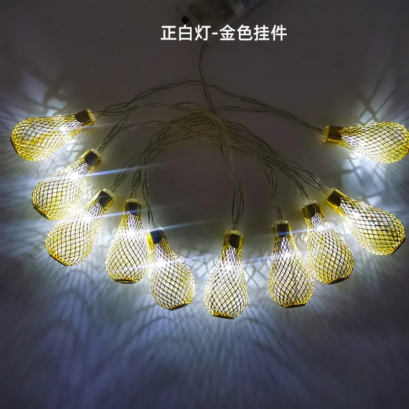 Mesh Hollow-out Water Drop Led Star Light StringDecoration luci romantiche Creative fai da te luci Decorative per la stanza di natale