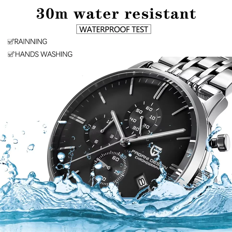 Pagani Design Men's Chronograph Watch Japan VK67 Movt Waterproof Multifunctional Business Sports Quartz Watch Relogio Masculino