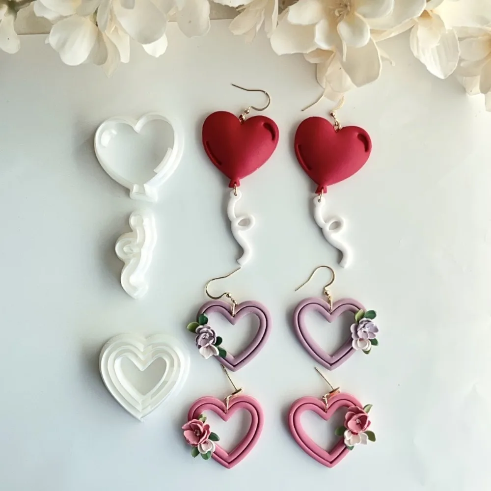 3Pcs Love Balloon Heart Polymer Clay Cutters Set Valentine's Day Clay Molds for DIY Earrings Jewelry Making Craft Tools for Clay - view 5