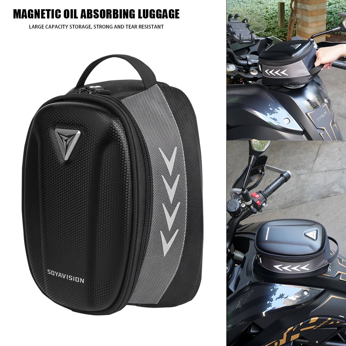 

SOYAVISION Fuel Tank Luggage Bag For Universal Retro Motorcycle With Iron Oil Tank Waterproof 4.5L Racing Tank Front Bag