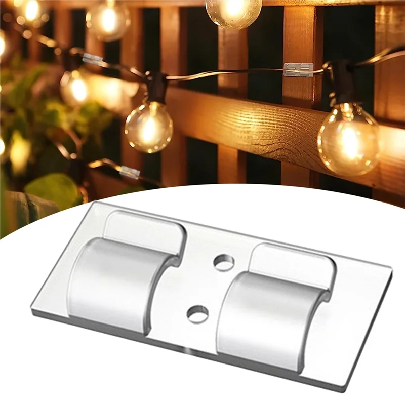 50PCS Hooks for Outdoor String Light Clips, Heavy Duty String Light Hooks Clips Waterproof UV-Resistant, Durable Clips-Grocery