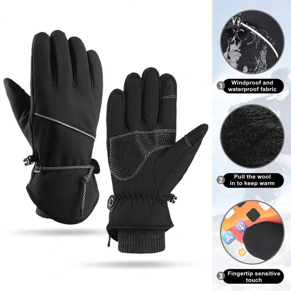 Luvas térmicas windproof do tela táctil, luvas do ciclismo do inverno com forro resistente à água do luxuoso