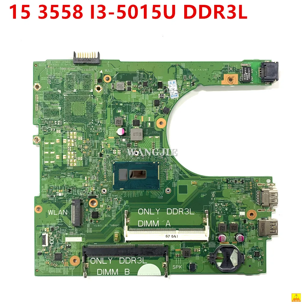 FOR DELL Inspiron 15 3558 Laptop Motherboard CN-0MNGP8 0MNGP8 MNGP8 With I3-5015U 2.1GHz CPU DDR3L 100% Working