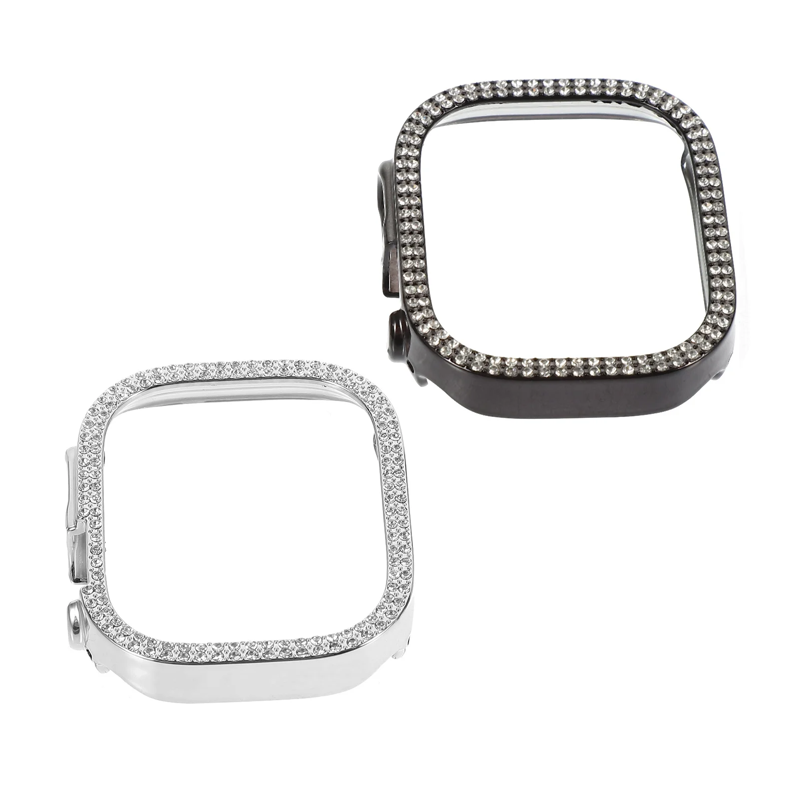 

2Pcs Watch Protective Case Diamond Inlaid Watch Protector Durable Anti-Scratch Cover Precise Access Easy Control Fashion