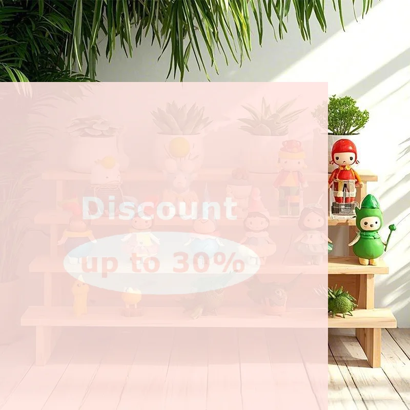 [Natural Solid Pine Wood Display Surface Space Saving Design for Figurines Succulents Desktop Dorm Decor]