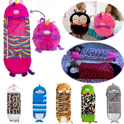 Children's Cartoon Sleeping Bag with Pillow Comfy Plush Warm Sleepy Sack for Birthday Gift Kids Doll Boys Girls Soft Sleep Sacks