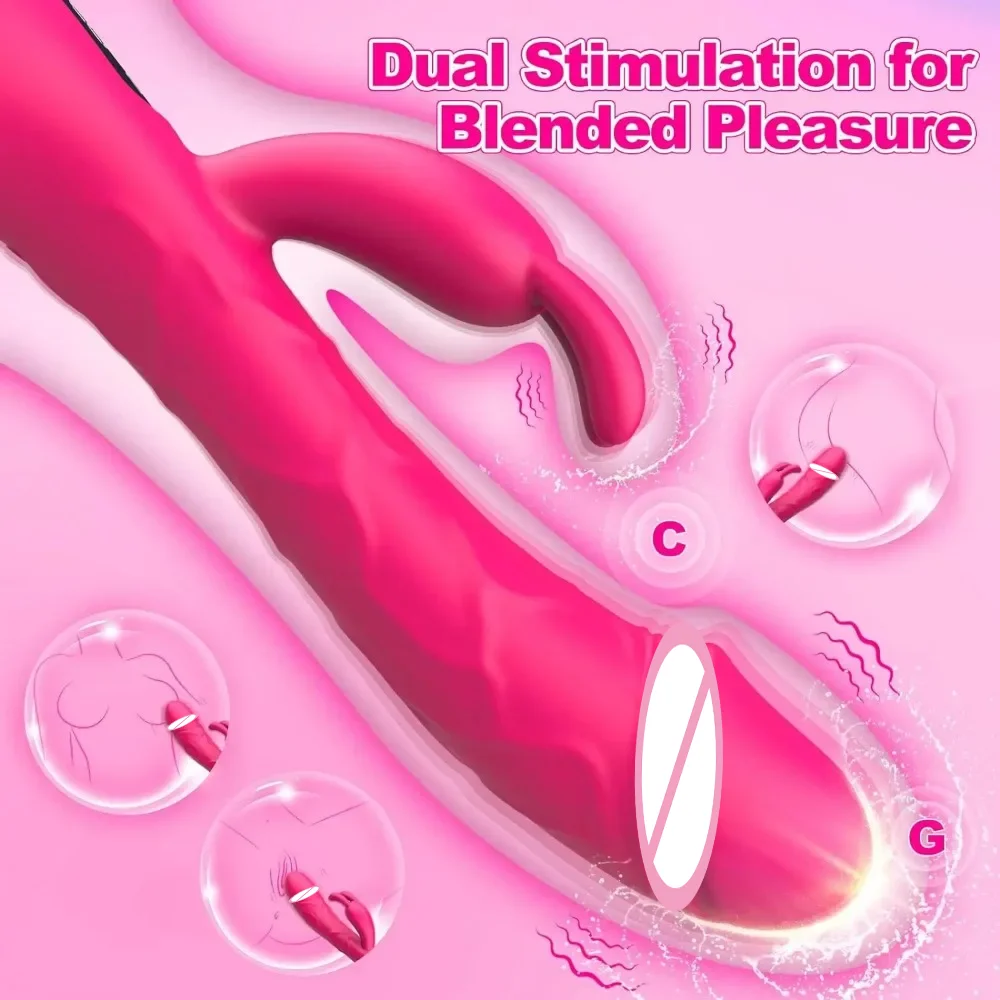 G-spot Rabbit Vibrator Clitoris Nipple Dildo Stimulator Vagina Masturbator Massager Massager for Women Couples Sex Toys 18+