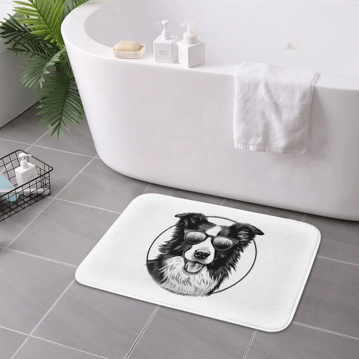 

Border Collie Anti-slip Doormat Floor Mat Carpet Rug for Kitchen Entrance Home Bedroom Footpad Mats