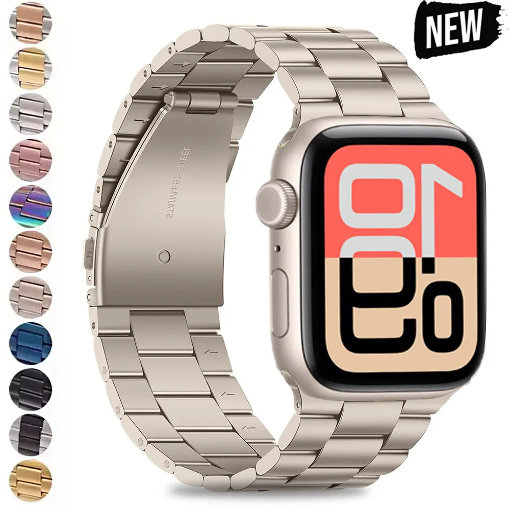 سوار فولاذي غير قابل للصدأ لساعة أبل 11 10 46 42 مللي متر كوريا سوار ل Iwatch Ultra 3 2 1 49 مللي متر 7 8 9 38 41 مللي متر SE3 40 مللي متر 44 مللي متر حزام