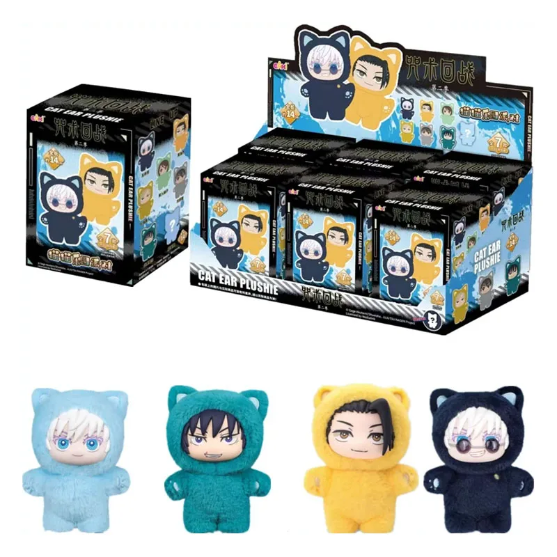 

Original BANDAI Jujutsu Kaisen 2 Cat Ear Plushie Series Blind Box Mystery Box Anime Figure Room Decoration Collection Kids Gifts