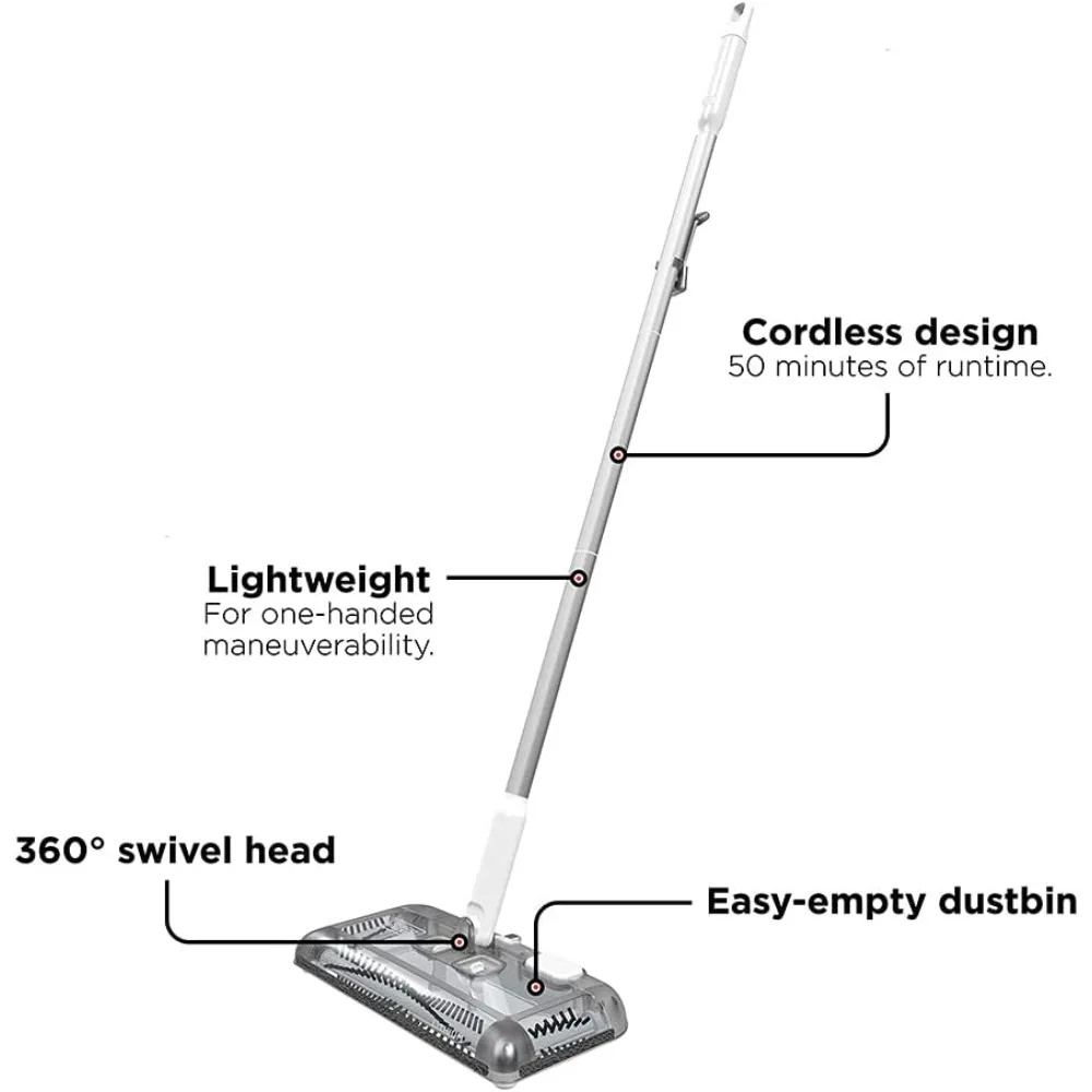 50분 리튬 바닥 청소기, 다중 표면 사용, 충전기 포함, 독립형 디자인으로 쉽게 청소하고 주차할 수 있음
