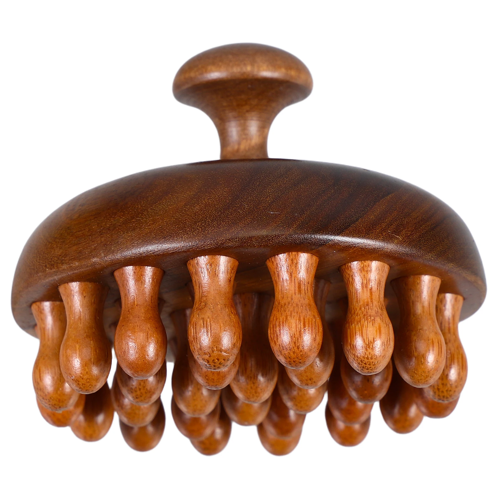 

Wide Tooth Wooden Scalp Massager Comb Round Disc Design Comfortable Grip Hair Detangler Massage Brush for Scalp Cleaning