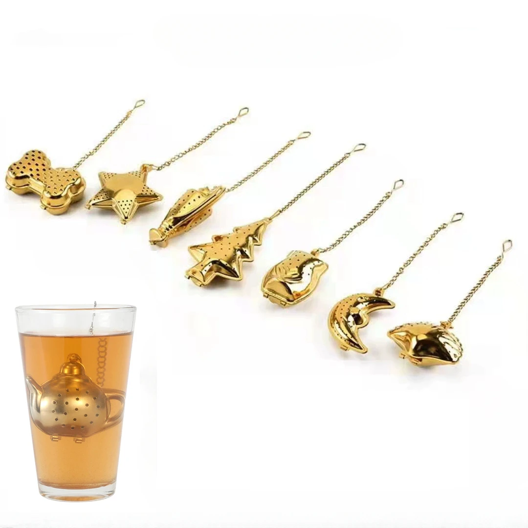 

Creative Stainless Steel Tea Infuser Teapot Tray Spice Tea Strainer Multiple Shapes Herbal Filter Teaware Kitchen Accessories