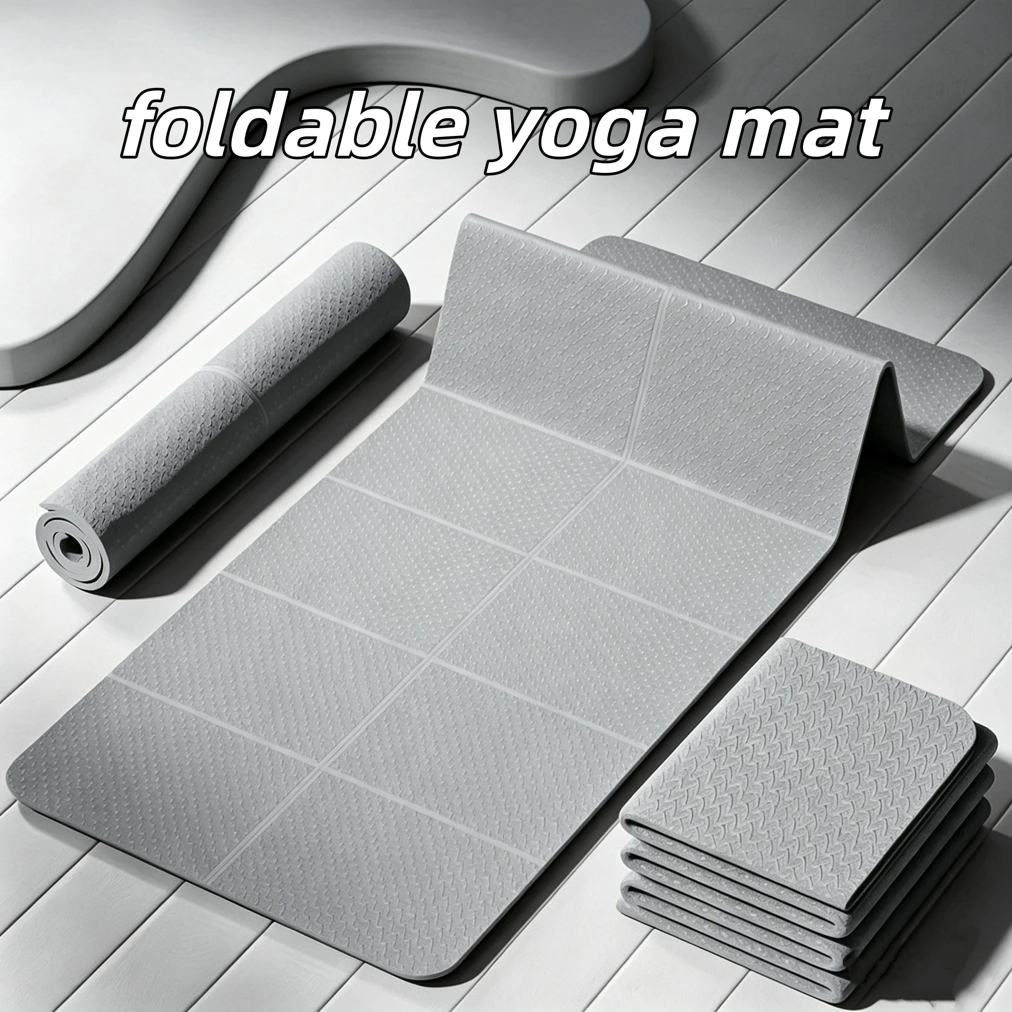 

Convenient Foldable Yoga Mat Eco-Friendly Tpe Foldable Travel Fitness Sports Double-Sided Anti-Slip Pilates Floor Exercise Mat