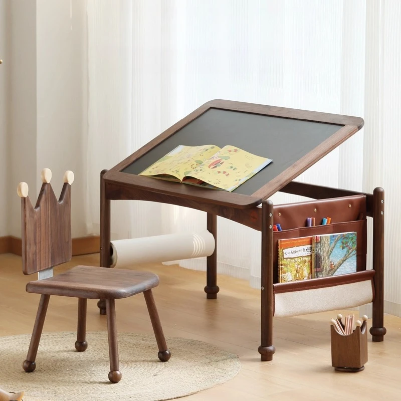 

Early education table Game table Flip board Painting writing raised Solid wood children's baby learning table