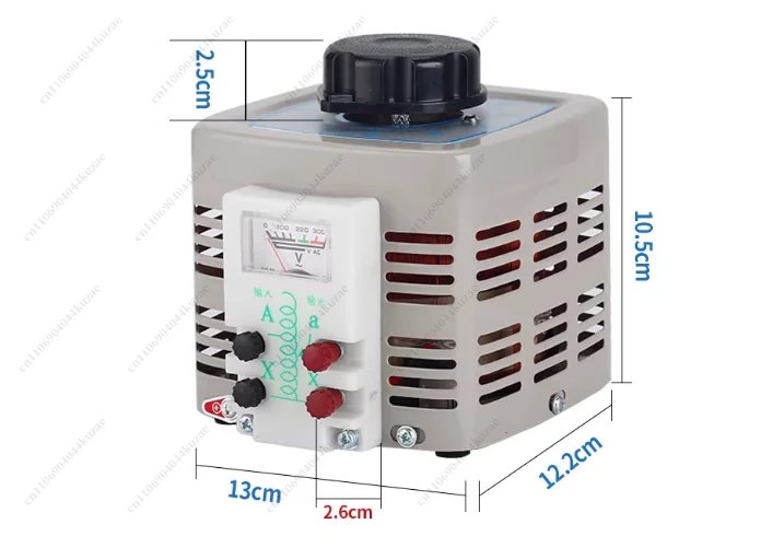 220V Single Phase Variable Voltage Regulator TDGC2-500W, 0-250V Adjustable with Pointer Meter