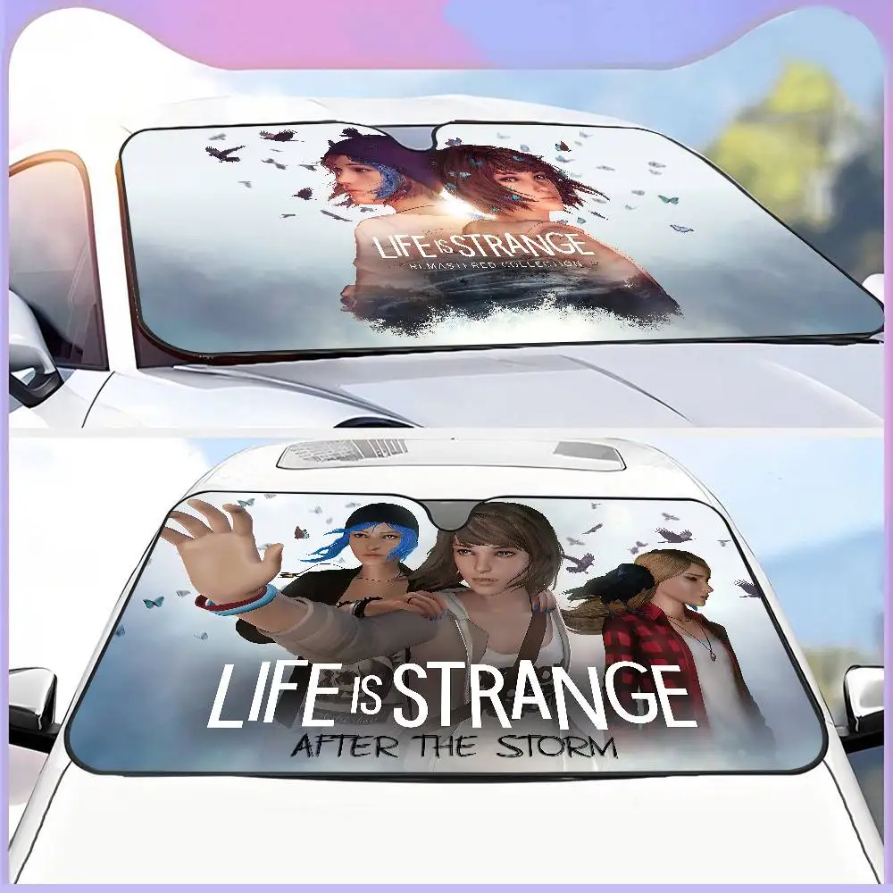 

1PC Anime L-Life Is Strange Car Sunshade Shield Windshield Window Sun Blocker Cover Interior Protection For Truck SUV Visor