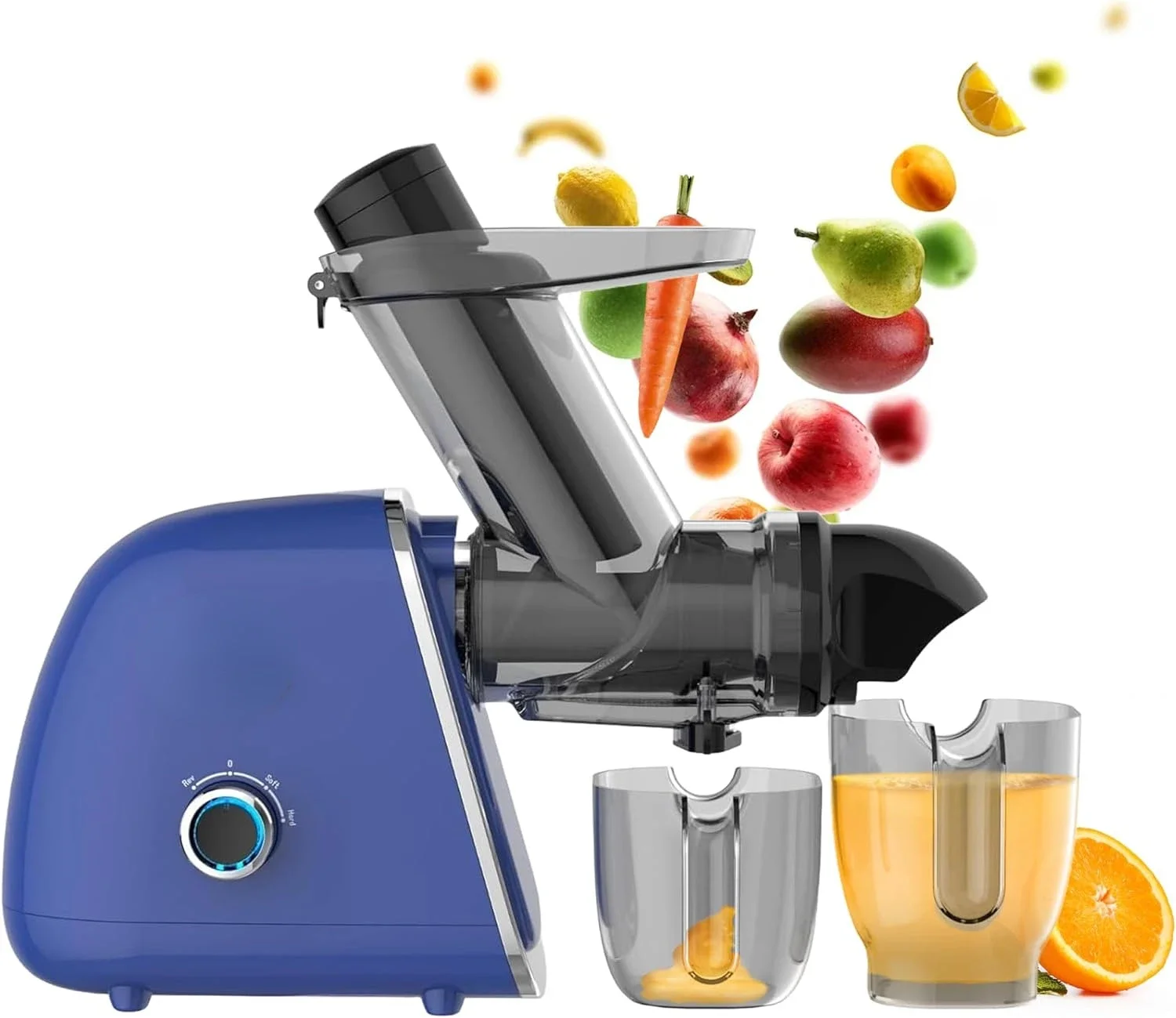 

High-Efficiency Slow Masticating Juicer - Cold Press Juice Extractor for Whole Fruits and Vegetables, Easy-to-Clean Design with