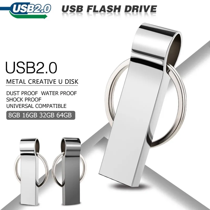 Usb Flash Drive 64GB Portabel 32GB 16GB 8GB 4GB Kapasitas Nyata Pen Drive Tahan Air Pen Drive Motif Иока Logo Kustom Gratis