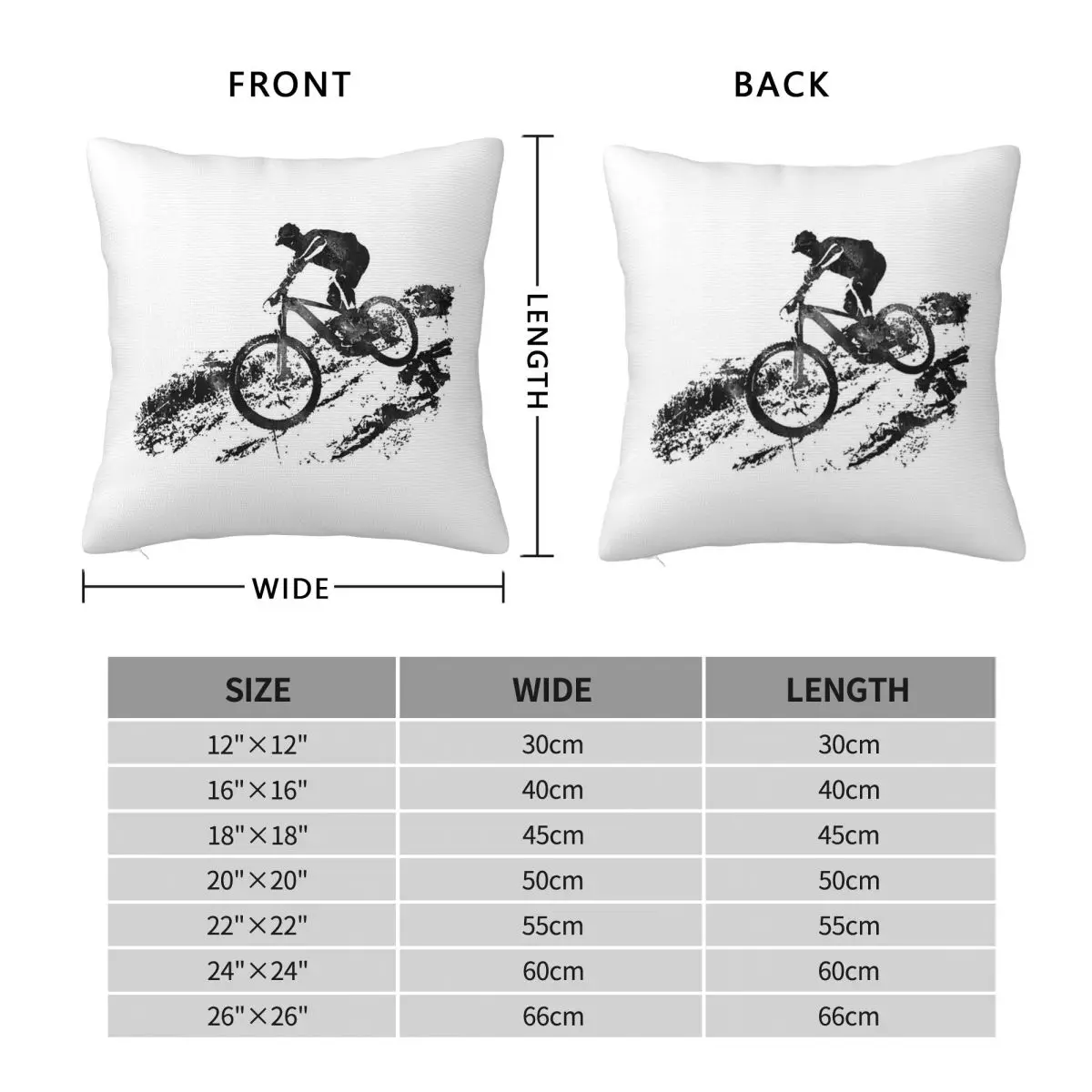 Mountain Biking MTB Square Pillowcase Polyester Linen Velvet Creative Zip Decor Pillow Case Car Cushion Cover 45x45