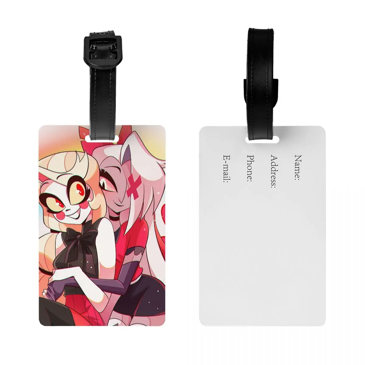 

Charlie And Vaggie Valentines Hazbin Hotels Luggage Tags Suitcase Travel Baggage Boarding Tag Label Holder ID Name Address