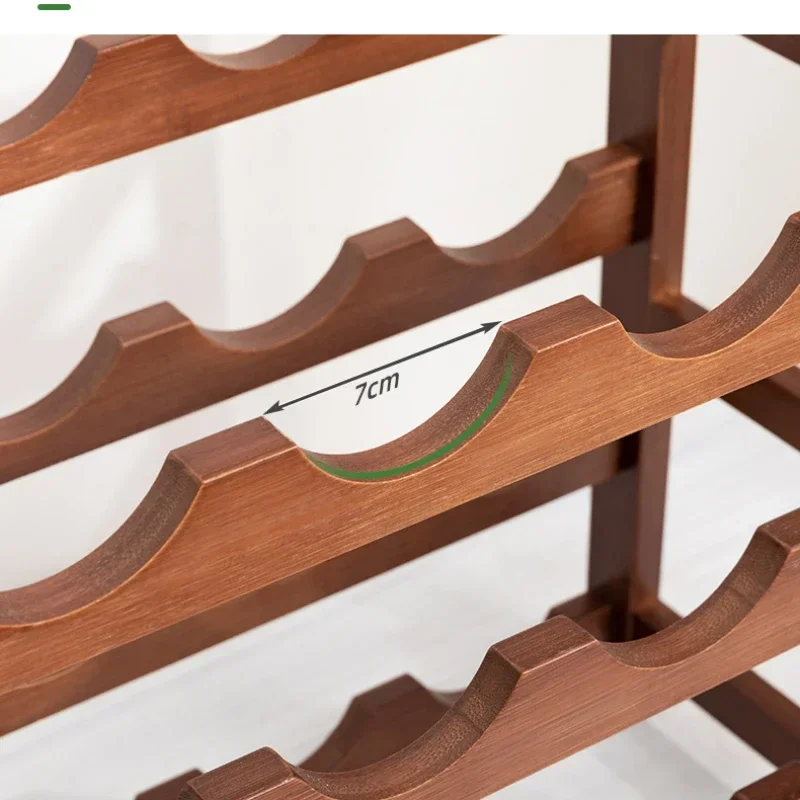 Holder Bar & Wine Cabinets Rack Solid Wood Stackable Storage Cube Tabletop for Champagne Home Decor #055A