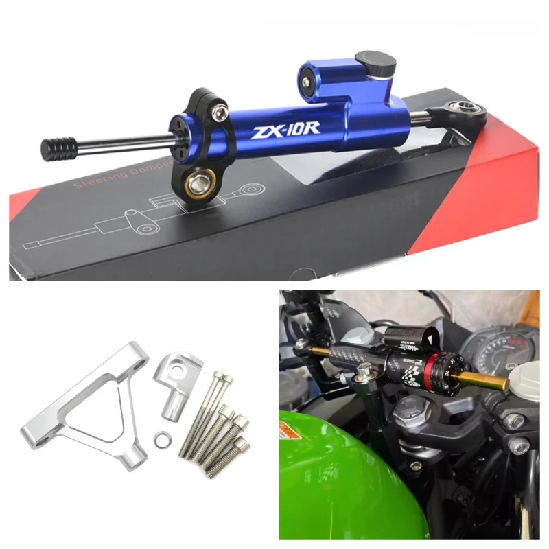 Universal motorcycle adjustable steering damper stabilizer for Kawasaki ZX10R ZX 10R ZX10 R 2004 2005