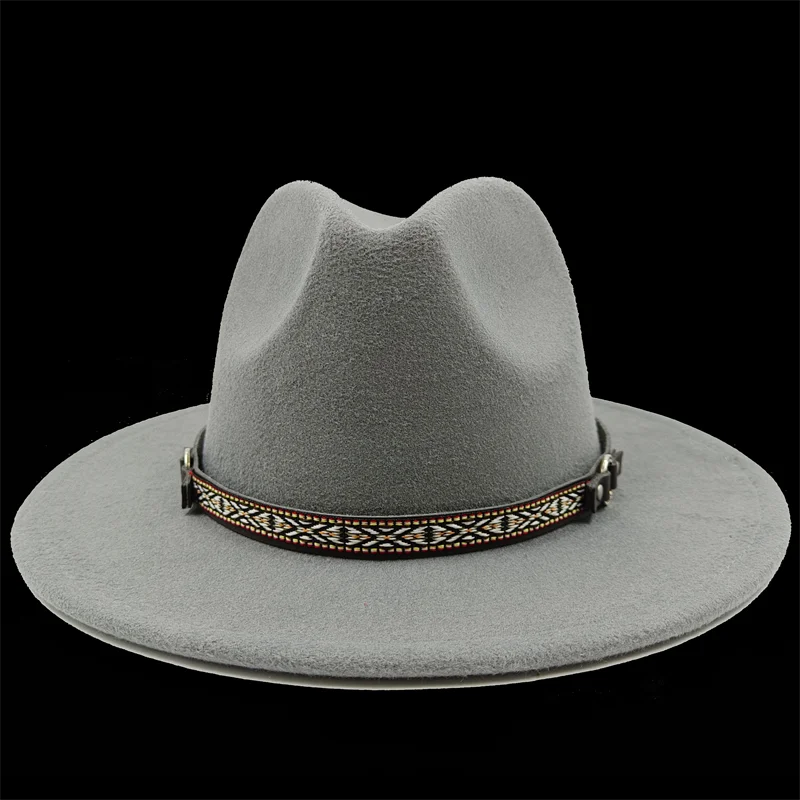 Fedora Hat Winter Jazz Top Surface Belt Soft  Classic Men's and Women's Red Jazz Hat Fedora