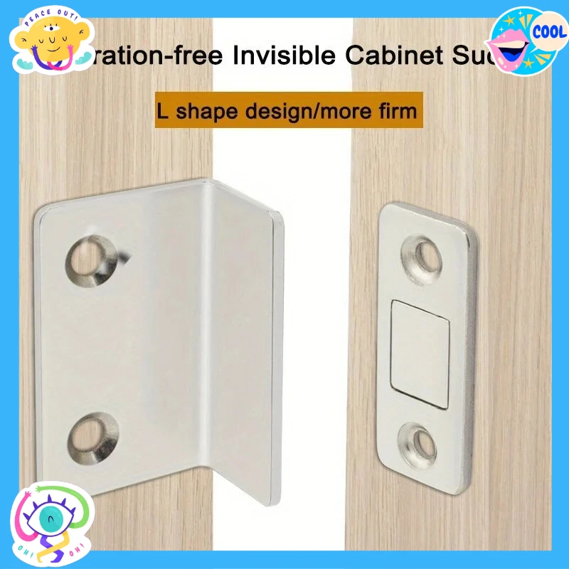 Pestillo magnético para puerta, fuerte adherencia invisible, montaje sin taladro, liberación perfecta, ideal para gabinetes, puertas correderas