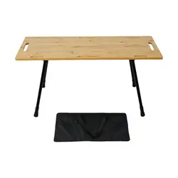 Folding Table Bamboo Board Tabletop Camping Table for Picnics Patio Yard