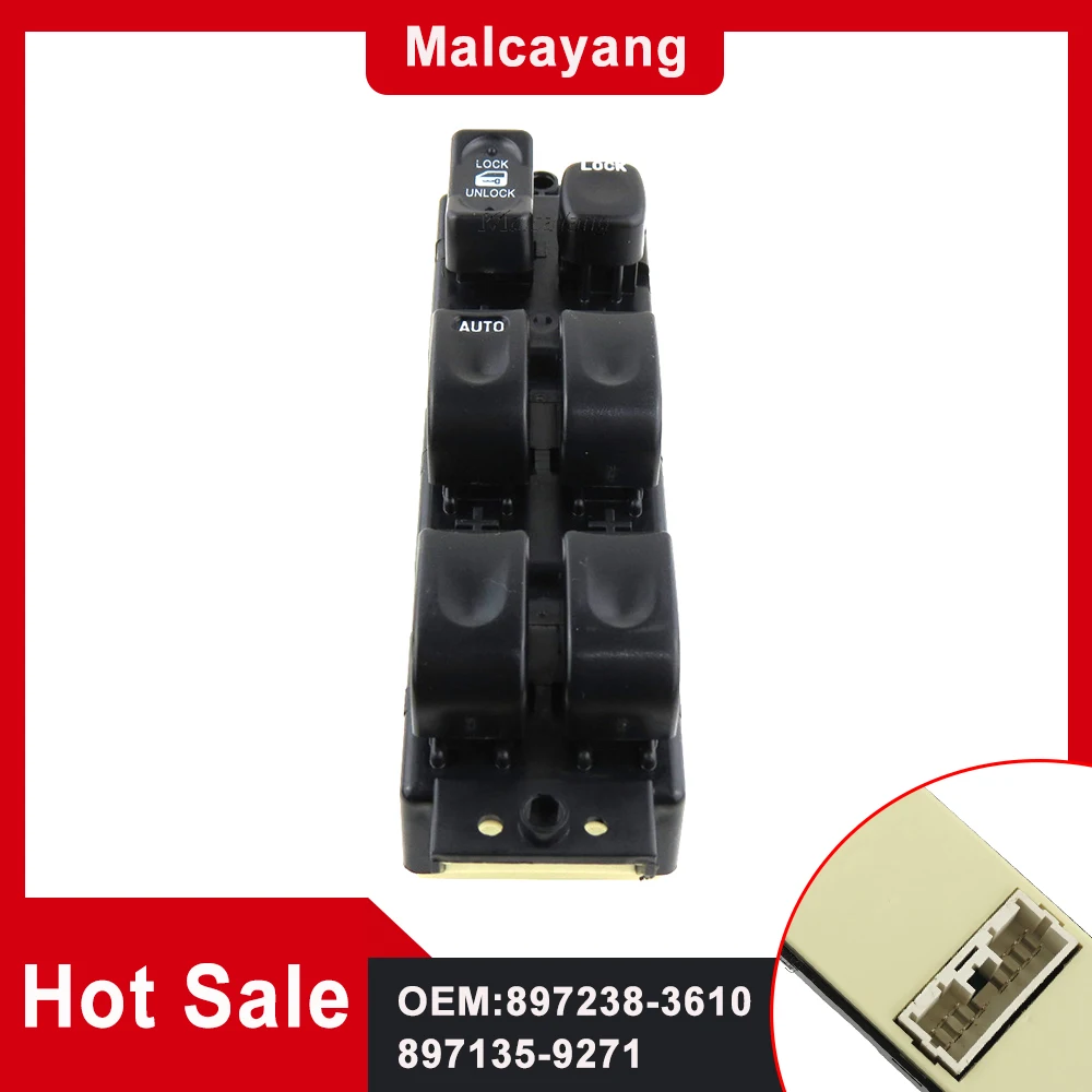 Interruptor principal de ventanilla eléctrica con AUTO 897135-9271 897238-3610 897122-1001 para Isuzu Axiom Rodeo Honda Passport 1998-2002