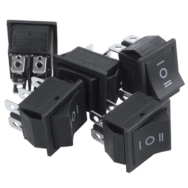 

A01F-20 Pcs 6 Pin DPDT Black Button On/Off/On Rocker Switch AC 250V/15A 125V/20A