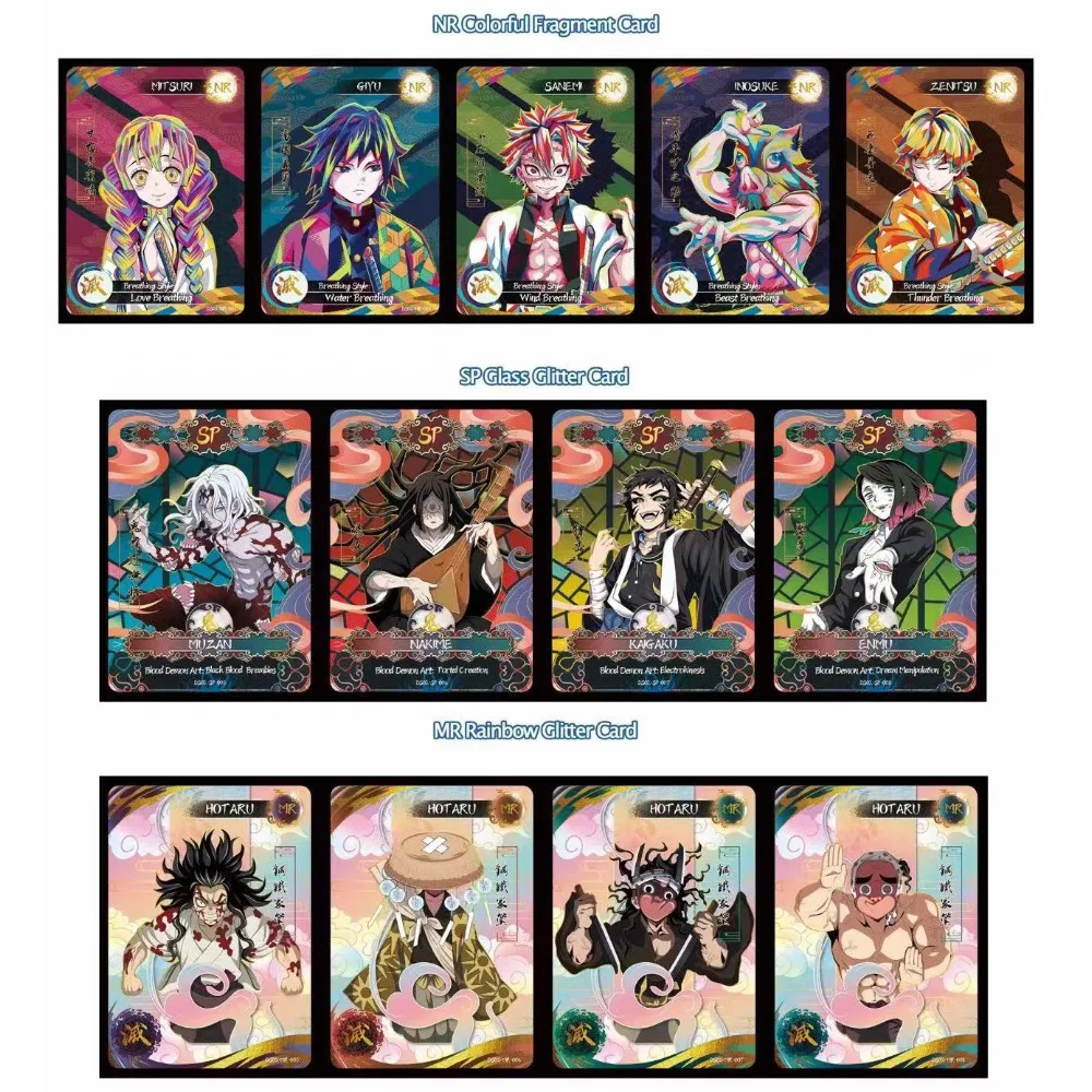 Anime Dämon Slayer Karten Box heißblütige Comics Charakter Kamado Tanjirou Nezuko Sr Flash-Karte Hobby Sammlung Kind Geschenke Spielzeug