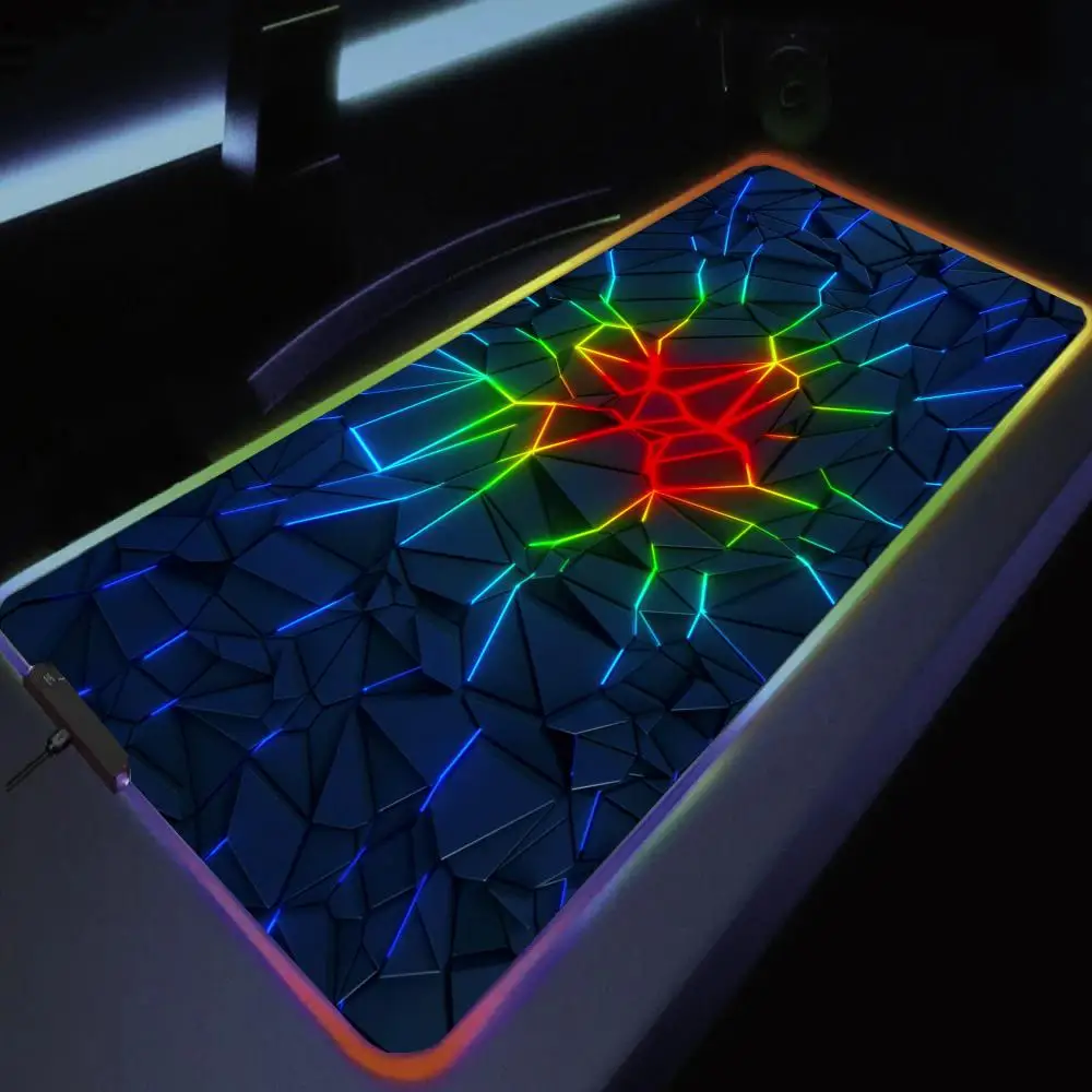 

Glowing Lines Mouse Pad Large RGB Gaming Mousepads LED Light Locked Edge Game Accessories Table Pads PC Keyboard Mat XXL 90x40cm
