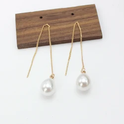 Imitation Pearl Waterdrop Pendant Earrings for Women Korean Long Copper Chain Tassel Tear Drop Jewelry Girl Gift Brincos