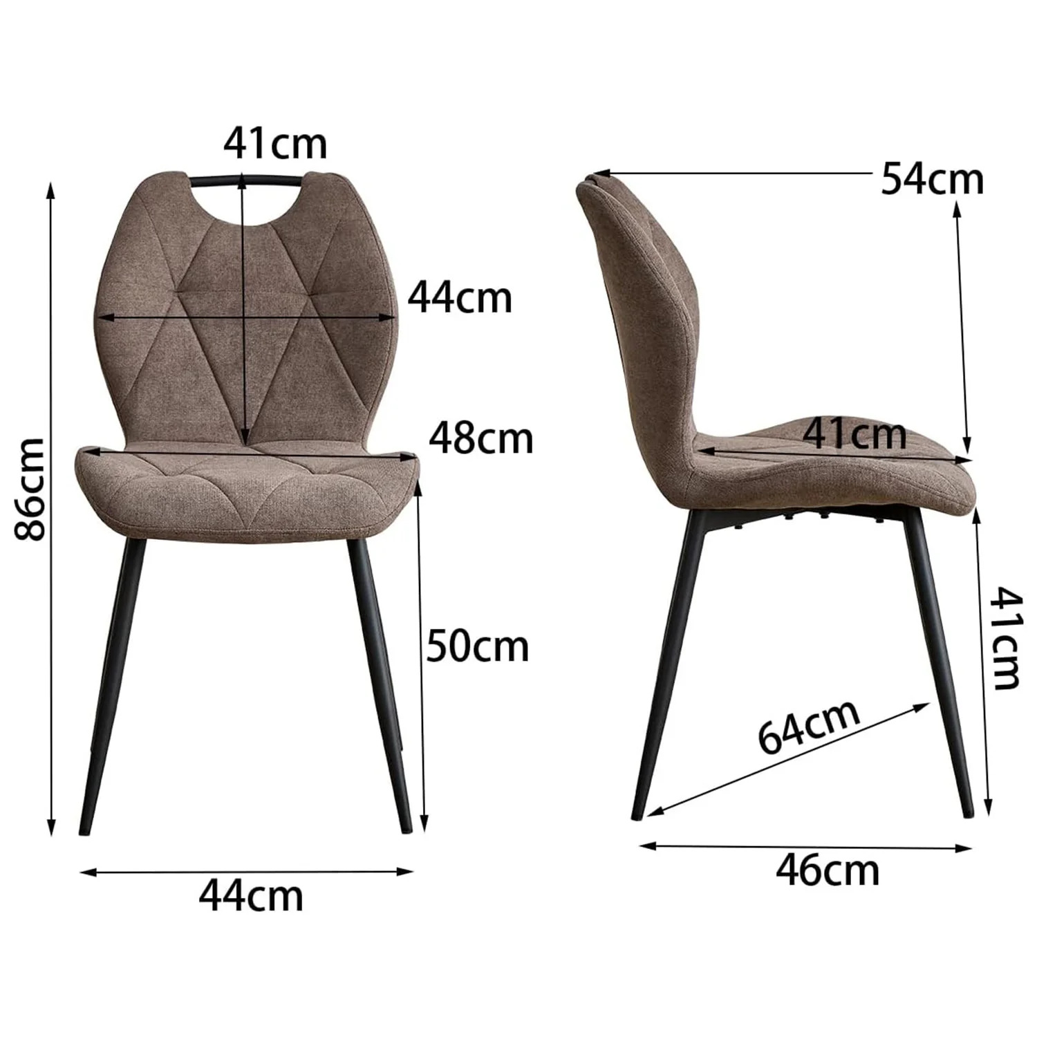 Ein Set aus 4 modernen Esszimmerstühlen + rundem Esstisch, rundes Esstisch-Set mit gepolsterten Stühlen, für Familien- und Café-Nutzung. – Detail 6