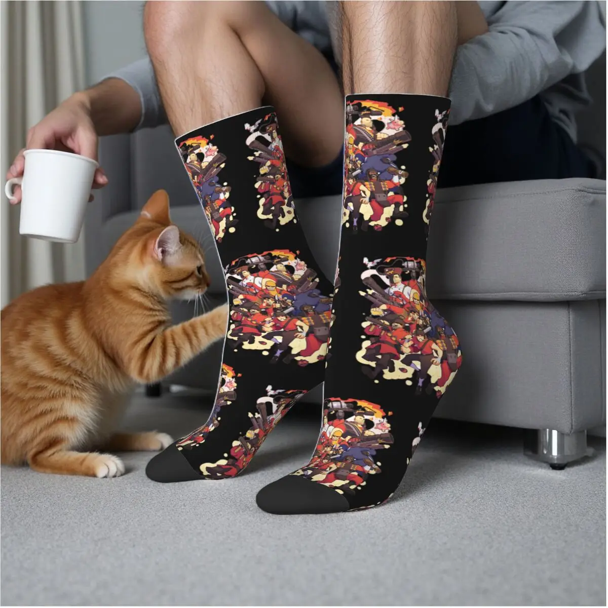 

Носки Team Fortress Harajuku, высококачественные чулки, всесезонные длинные носки, аксессуары для мужчин и женщин, подарки