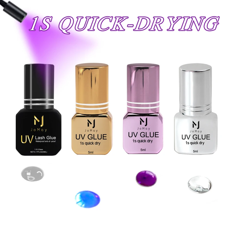 JOMAY UV Glue 4color Eyelash Glue Professional 1-3S Fast Drying Lashes Adhesive Long Lasting Glue for Eyelases Extension UV Glue