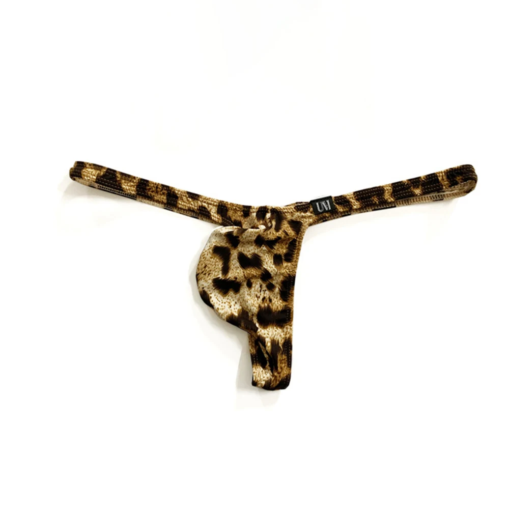 Underpant Pantys اللباس الداخلي سيور رجل ملخصات العصرية ليوبارد طباعة ملابس داخلية للرجال تنفس منخفضة الخصر ثونغ ملخصات #3