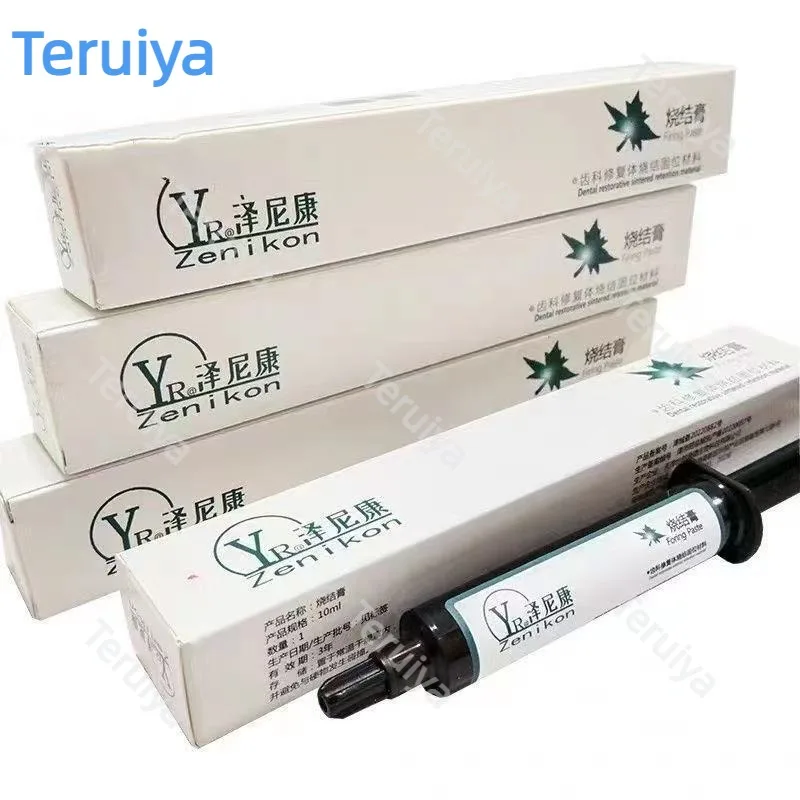 5Pcs Dental Sintering Paste 10ml, Retention Adhesive for Veneers, Crowns, Bridges & Onlays, Single Crown Bridge Restoration,