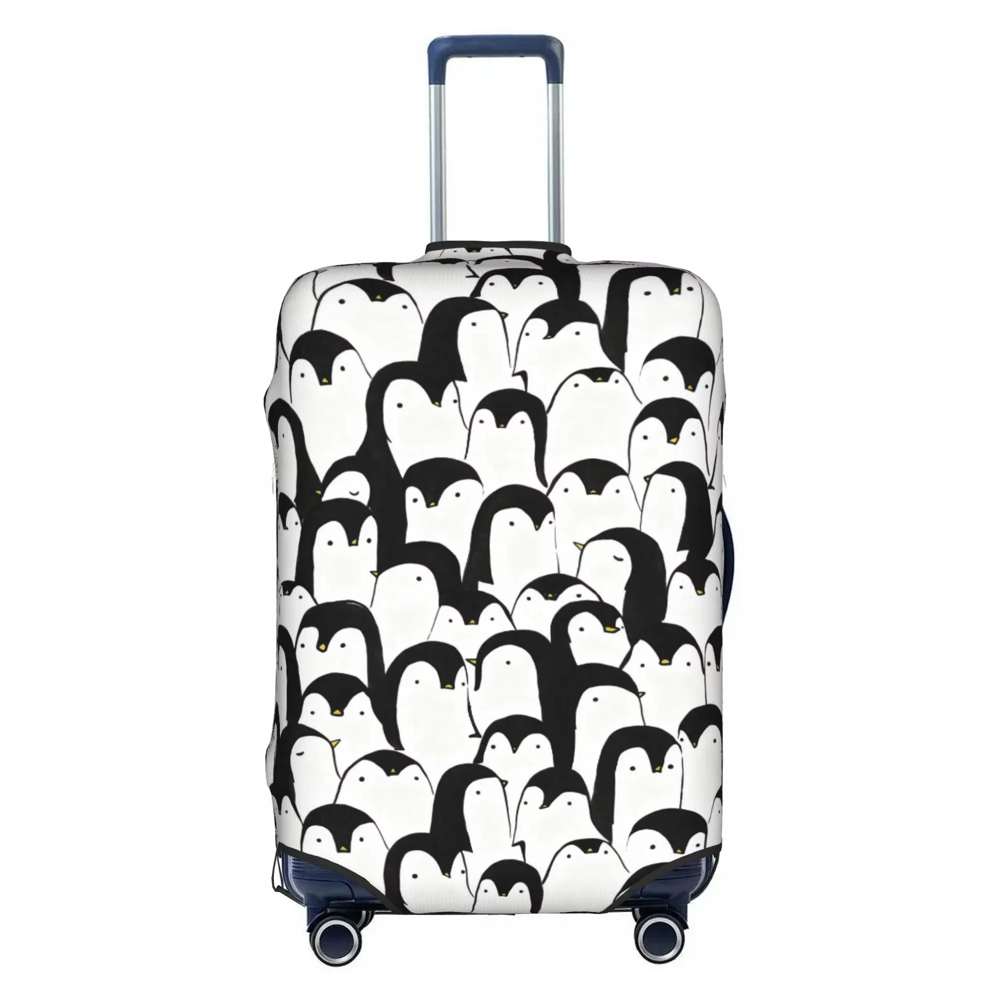 Cute Penguin Polar Bear Heart Print Luggage Cover Elastic Suitcase Protector Dustproof Anti Scratch Travel