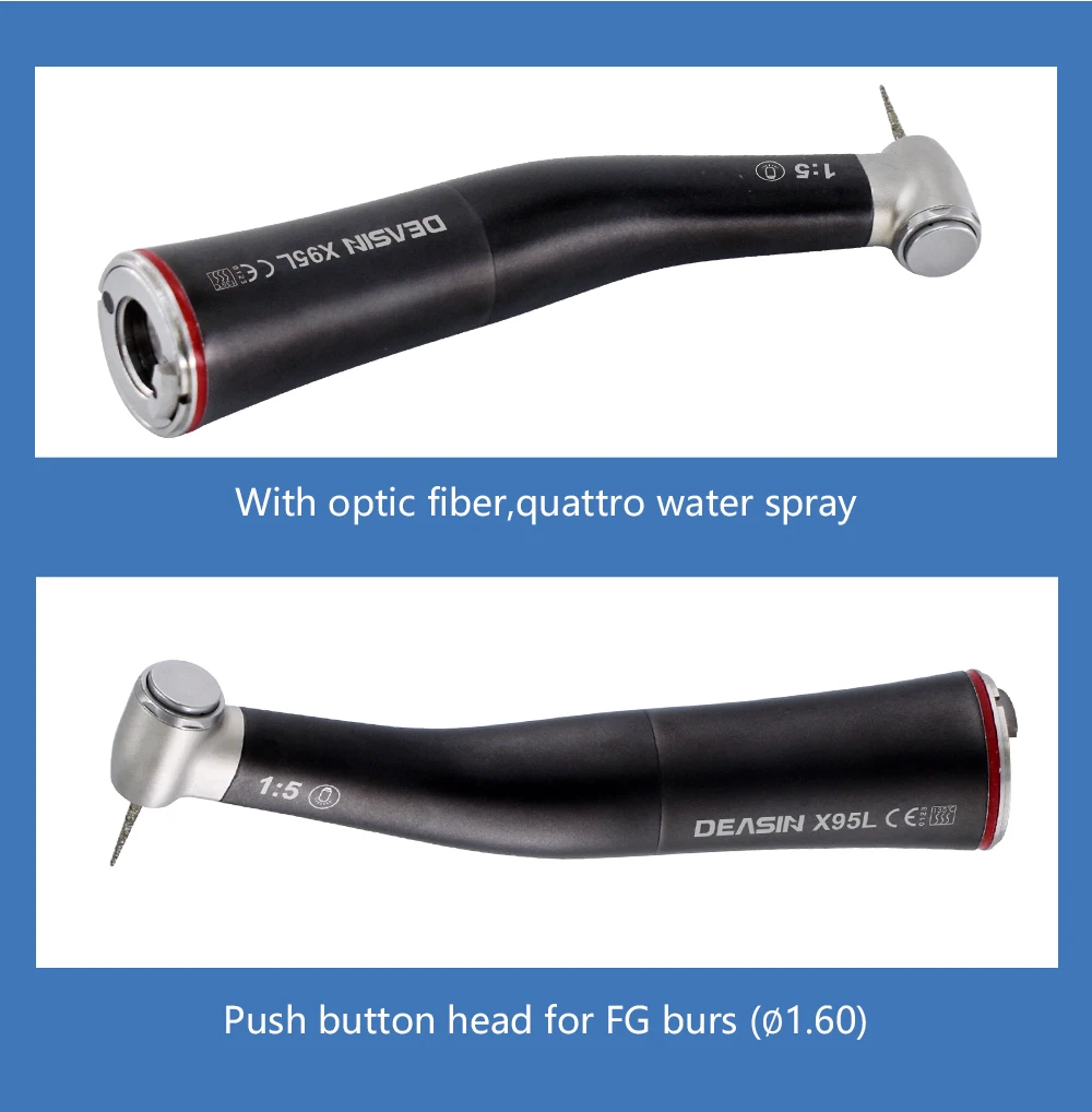 HOT Zahnarztwerkzeuge Dental Red Ring Glasfaser-Winkelstück mit niedriger Drehzahl 1:5 X95L für universellen E-Typ-Motor – Detail 7