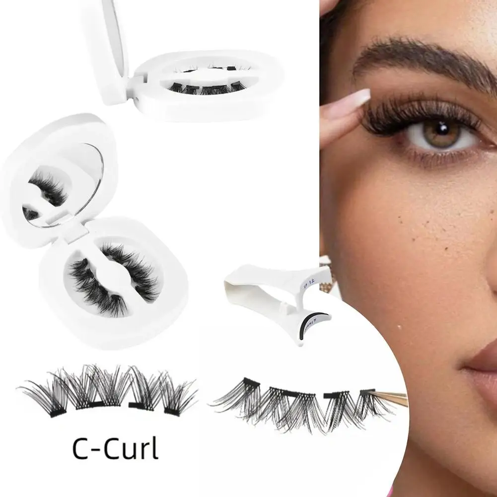 Juego de pestañas postizas magnéticas, rizador Natural sin pegamento, reutilizable, fácil de usar, herramientas de maquillaje para extensión de pestañas, pestañas postizas esponjosas