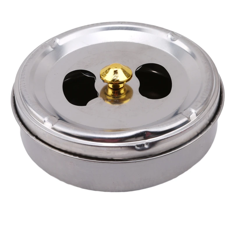 Creative Stainless Steel Lid Rotating Gold Top Ashtray Rotating Fully Closed Car Interior Gadgets Practical Smoking Accessories