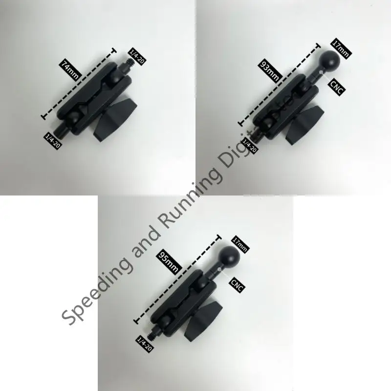 Universal Aluminum Alloy 17mm Ball Head Phone Mount with 360-Degree Rotation 1/4 Inch Screw Thread for Camera Tripod