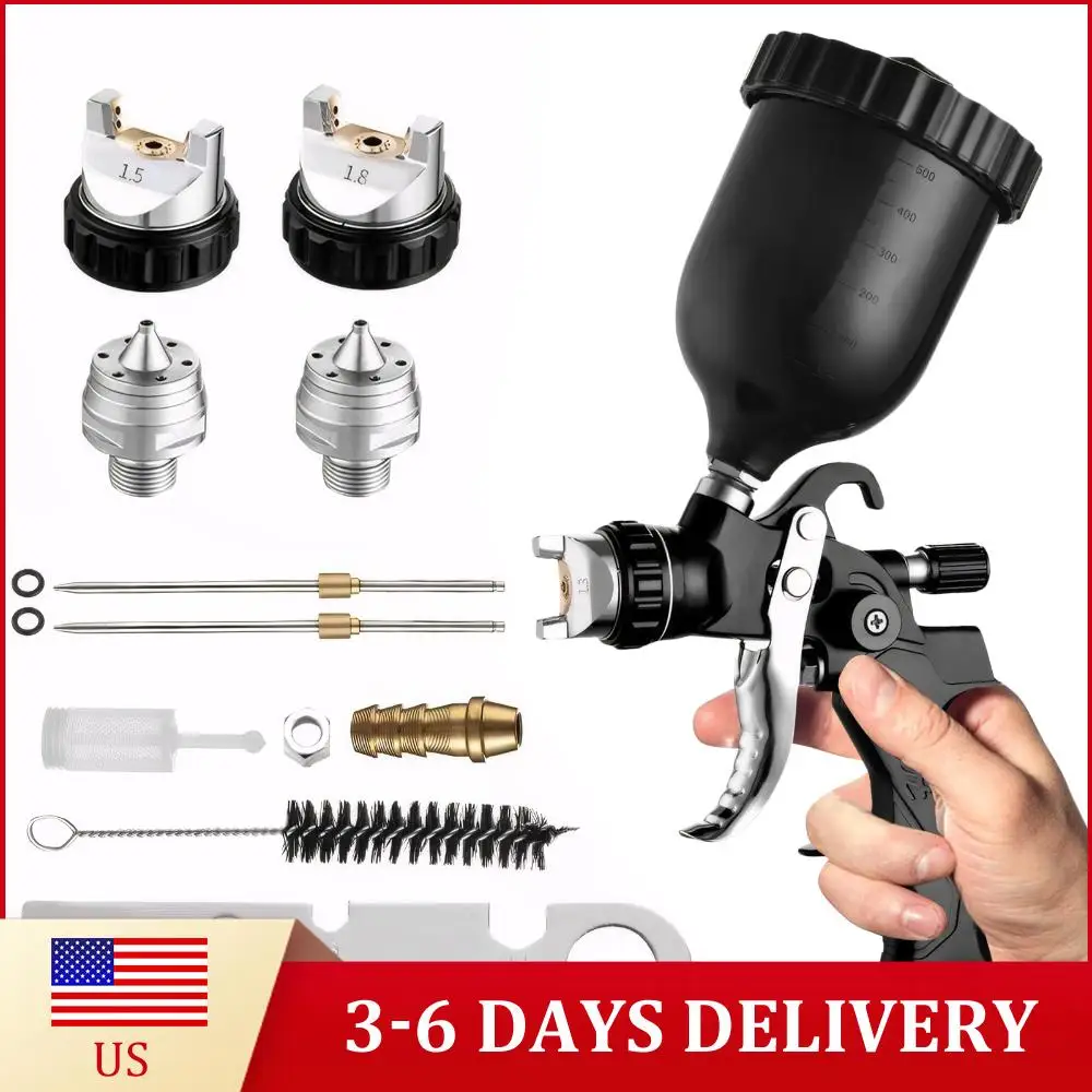 

HVLP Spray Gun with Adapter Professional Air Paint Spray Gun High Atomization Pneumatic Sprayer for House Painting