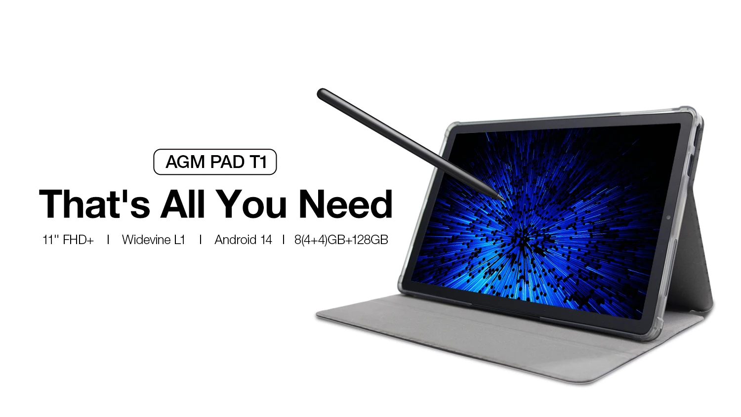 AGM PAD T1 10.95 Inch Android 14 Tablet 4G LTE Unisoc T606 8GB RAM 128GB ROM FHD+ 1200x1920 Widevine L1