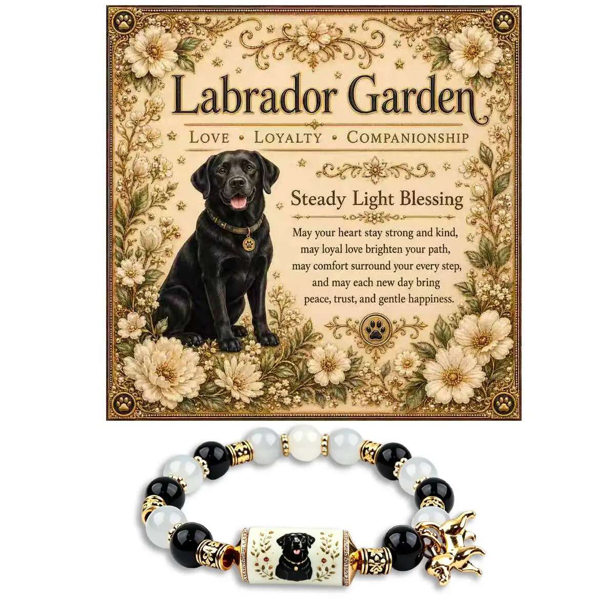 Crystal Beaded Animal Bracelet For Women And Men,Labrador Shepherd Highland Cow Coffee Cat Lover Charm Bracelet,Handmade Jewelry