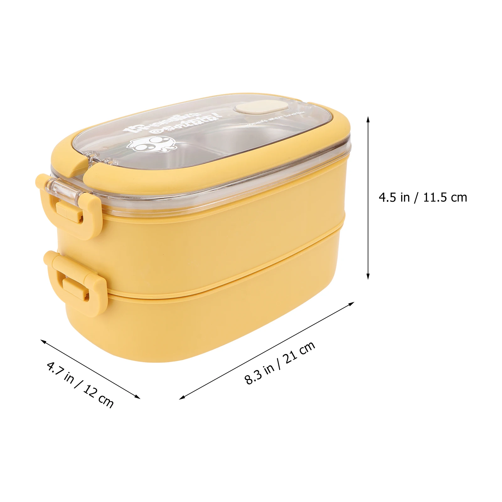 

1set Double Layer Lunch Box Bento Container Stainless Steel Multi Compartment Odorless Heat Resistant Stackable Easy