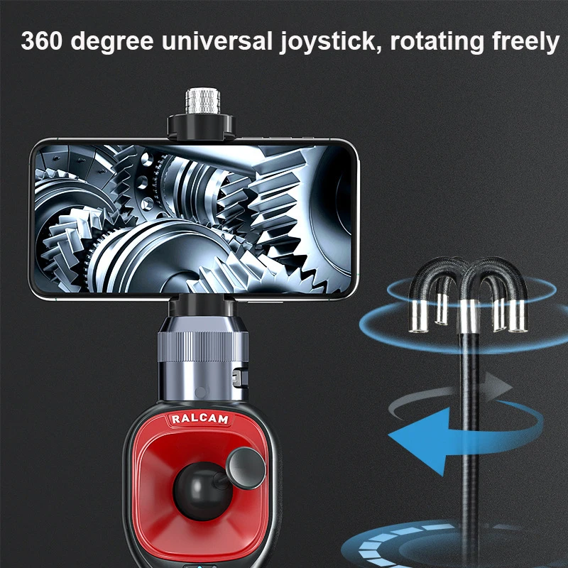 Newest Articulate Endoscope Camera Automotive Inspection Camera for iPhone Android Four Way 360°1080P HD 6.2mm Tube Camera